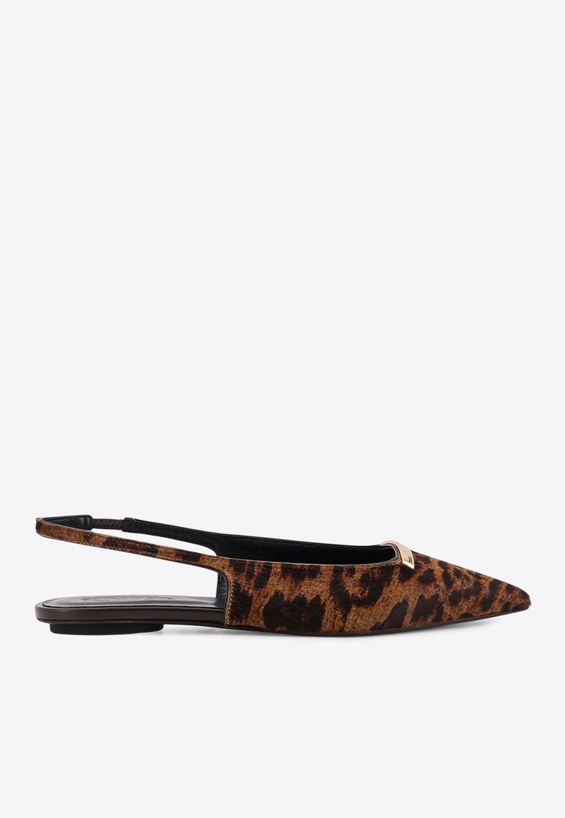 Tod's Leopard Print Slingback Flats Brown XXW10K0JL81WGOC811_CAMMELLO CHIARO_31986623