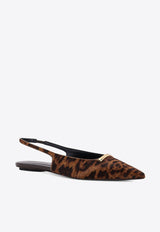 Tod's Leopard Print Slingback Flats Brown XXW10K0JL81WGOC811_CAMMELLO CHIARO_31986623