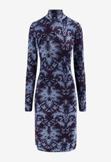 Etro All-Over Pattern High-Neck Midi Dress Blue WRHA023799JJD10S9883_Clear Blue_29845562