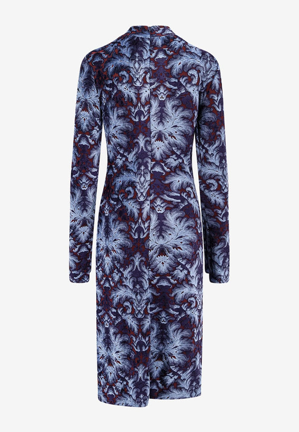 Etro All-Over Pattern High-Neck Midi Dress Blue WRHA023799JJD10S9883_Clear Blue_29845562