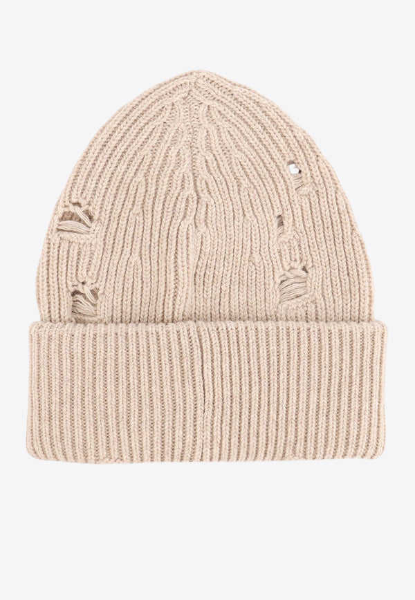 MM6 Maison Margiela Numeric Distressed Wool Beanie Beige SH0TB0001M13138806M_Beige_29842630