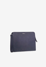 Kiton Ciro Paone Logo Lettering Leather Clutch Blue UBA0010N0126902BLU_Blue_29841667