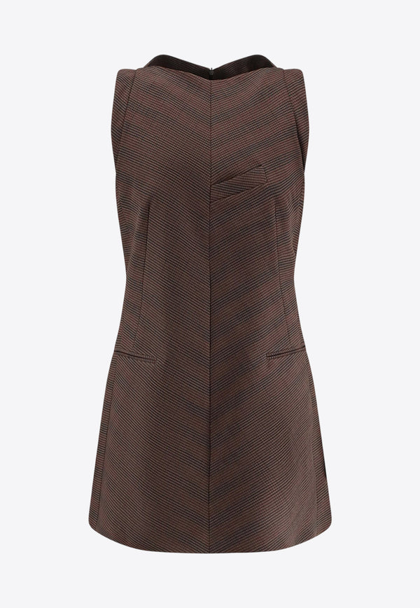 MM6 Maison Margiela Striped Mini Dress Brown S52DA0067M35475001F_Brown/Black_29841380