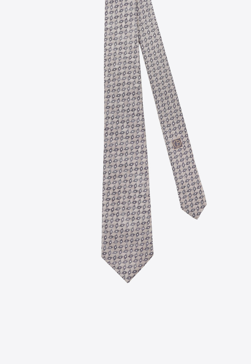 Giorgio Armani All-Over Micro Pattern  Silk Tie Beige GM000800TE16562F1020_Beige_29844105