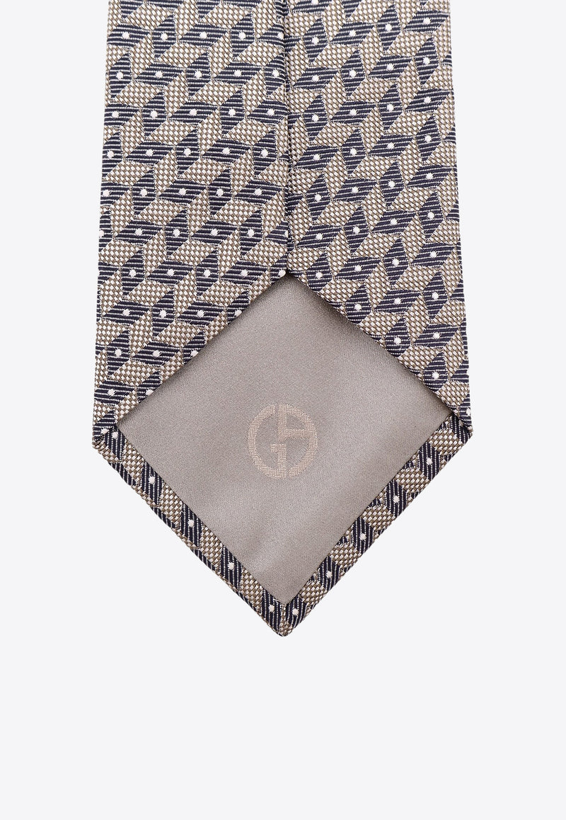 Giorgio Armani All-Over Micro Pattern  Silk Tie Beige GM000800TE16562F1020_Beige_29844105