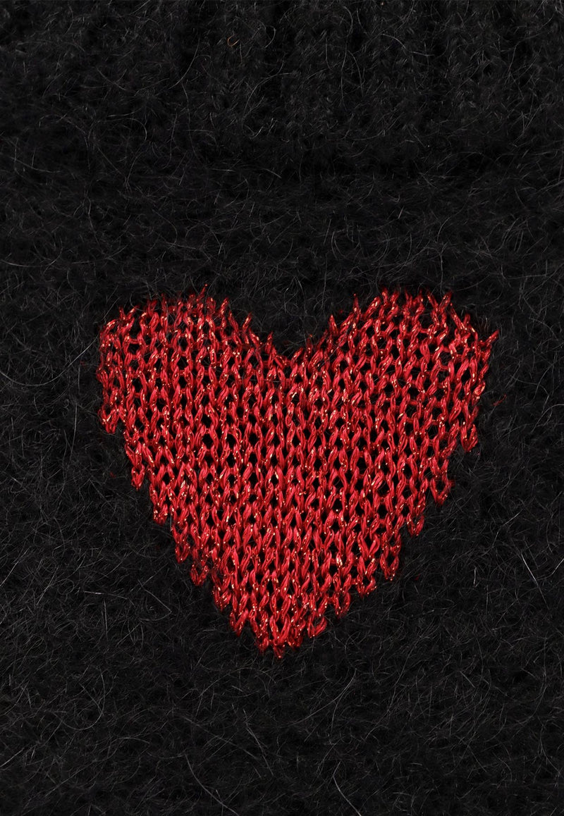 Valentino Heart Jacquard Mohair Sweater Black 7V3KC34QB0T0NR_Black_29841586