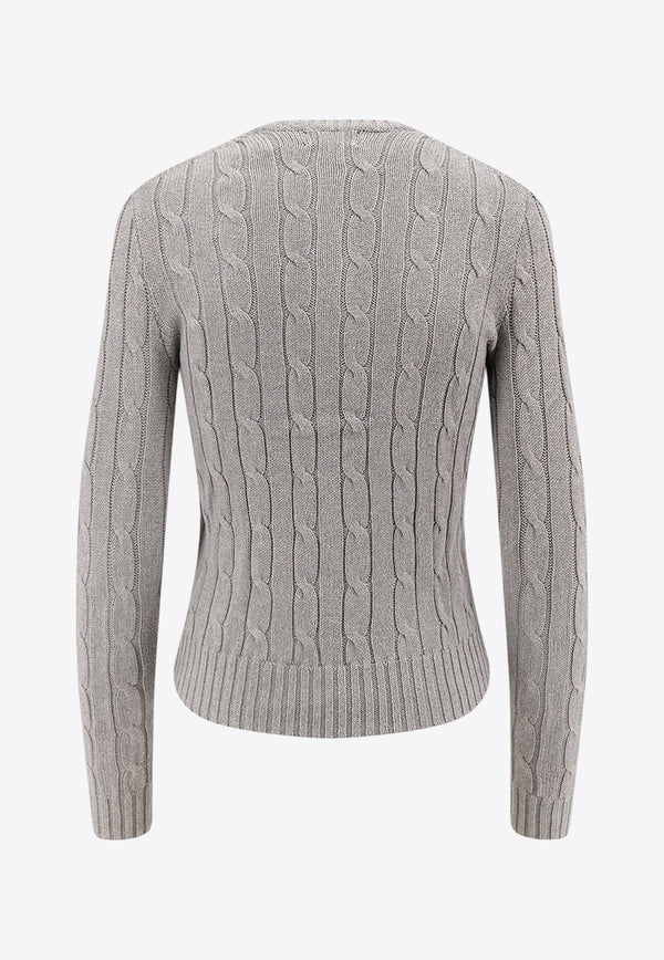 Polo Ralph Lauren Cable Knit Logo Sweater Gray 211971795001_FAWN GRAY HEATHER_29844235