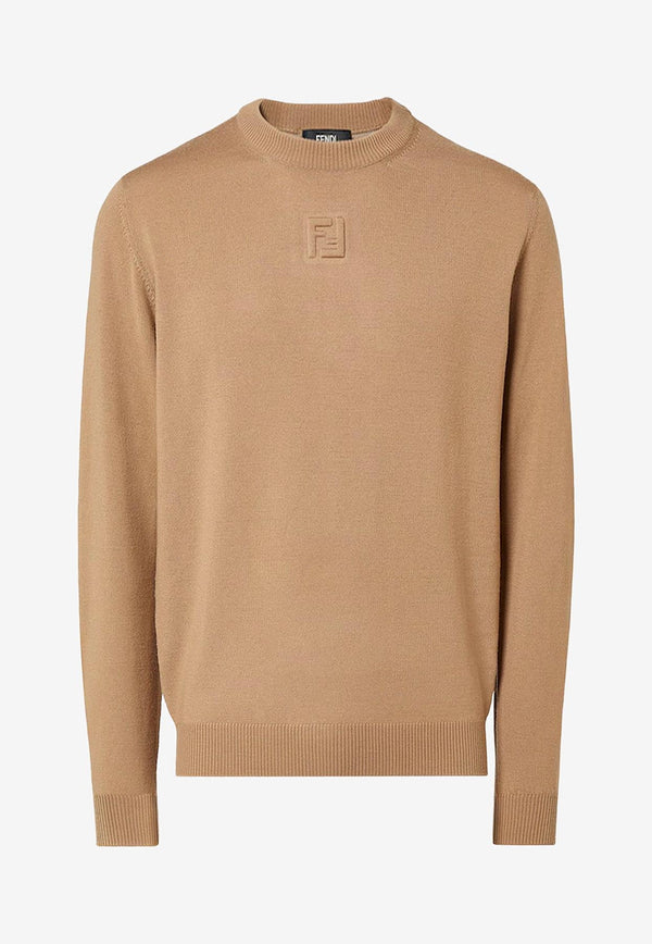 Fendi Monogram Crewneck Sweater Beige FZX091ASH3F0QU5_Brown_29849671