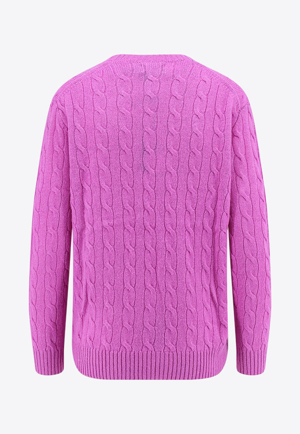 Polo Ralph Lauren Cable Knit Logo Sweater Purple 211972115003_FIG PURPLE_29843312