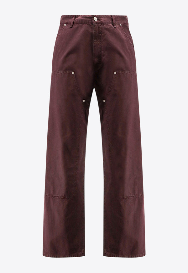MM6 Maison Margiela Logo Patch Straight-Leg Pants Bordeaux SH2LA0044S78548227_Bordeaux_29843184