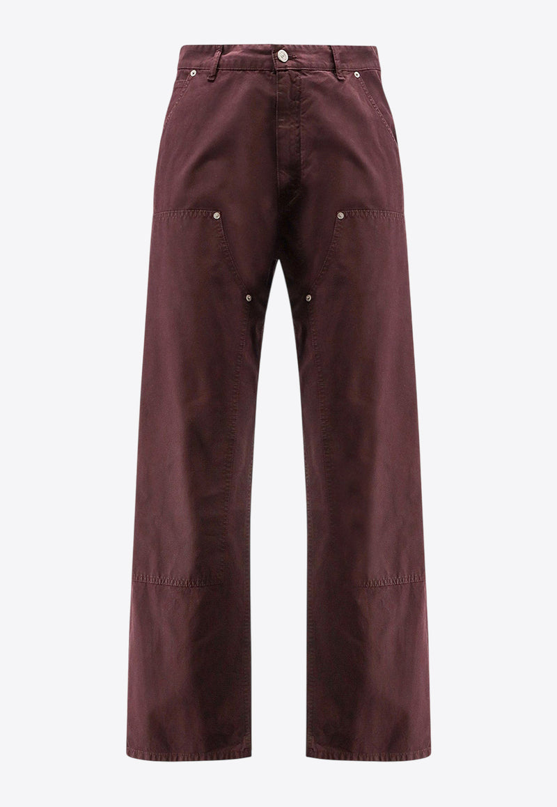 MM6 Maison Margiela Logo Patch Straight-Leg Pants Bordeaux SH2LA0044S78548227_Bordeaux_29843184
