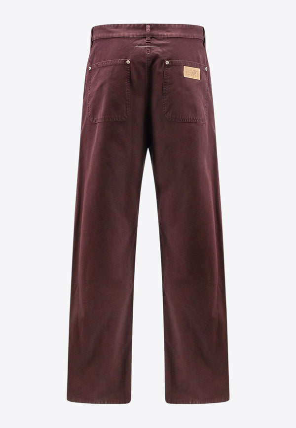 MM6 Maison Margiela Logo Patch Straight-Leg Pants Bordeaux SH2LA0044S78548227_Bordeaux_29843184