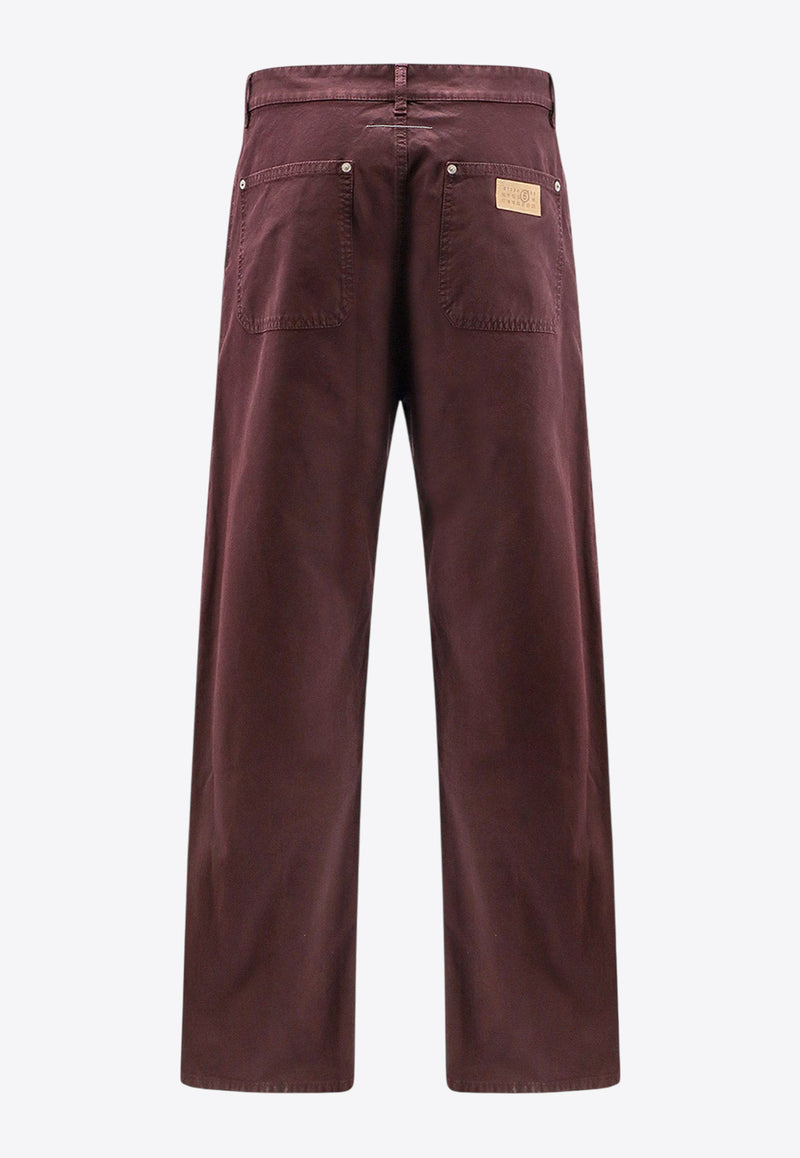 MM6 Maison Margiela Logo Patch Straight-Leg Pants Bordeaux SH2LA0044S78548227_Bordeaux_29843184