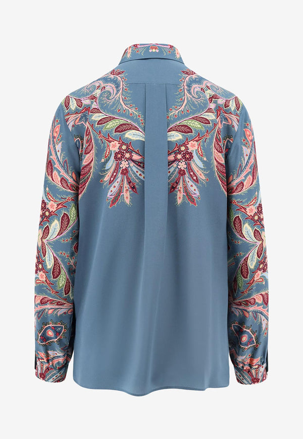 Etro Paisley Print Crepe De Chine Long-Sleeved Shirt Multicolor WRIA0019AKA37X0884_Clear Blue_29842032