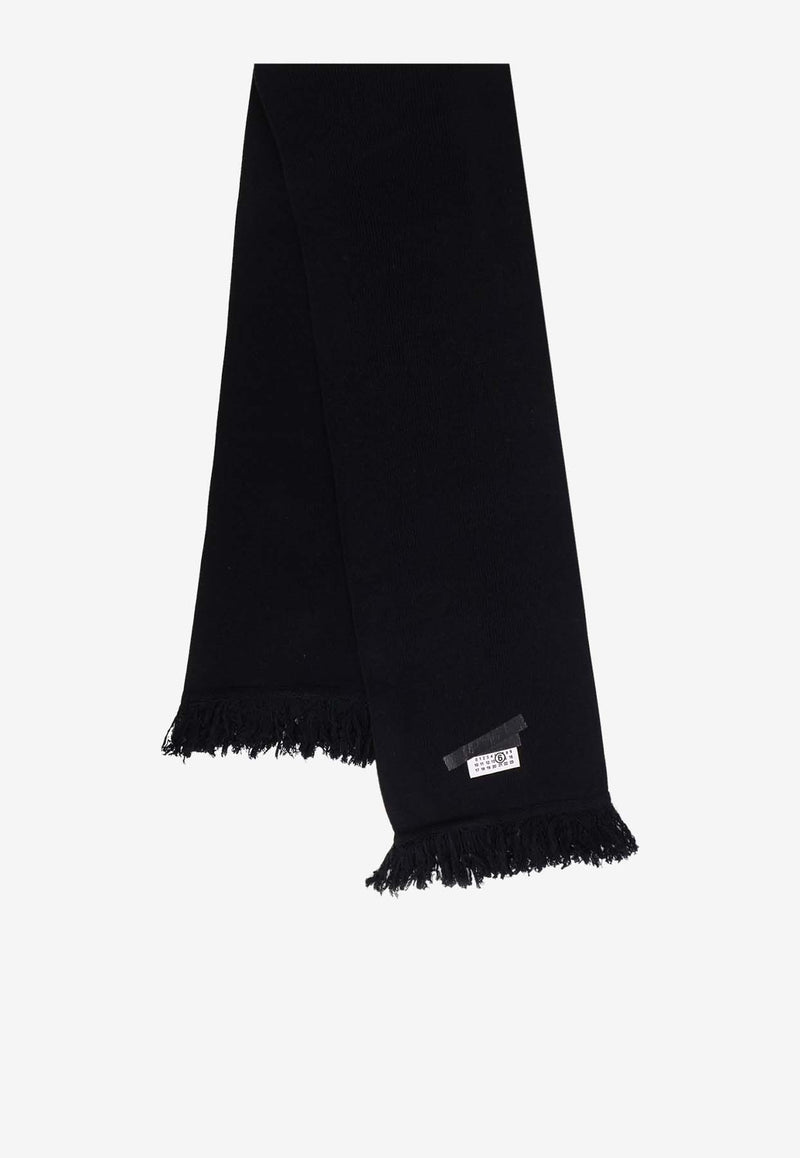 MM6 Maison Margiela Numeric Distressed-Effect Scarf Black SH2TE0004M13168900S_Black_29843990