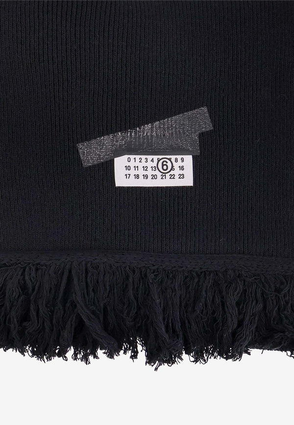 MM6 Maison Margiela Numeric Distressed-Effect Scarf Black SH2TE0004M13168900S_Black_29843990