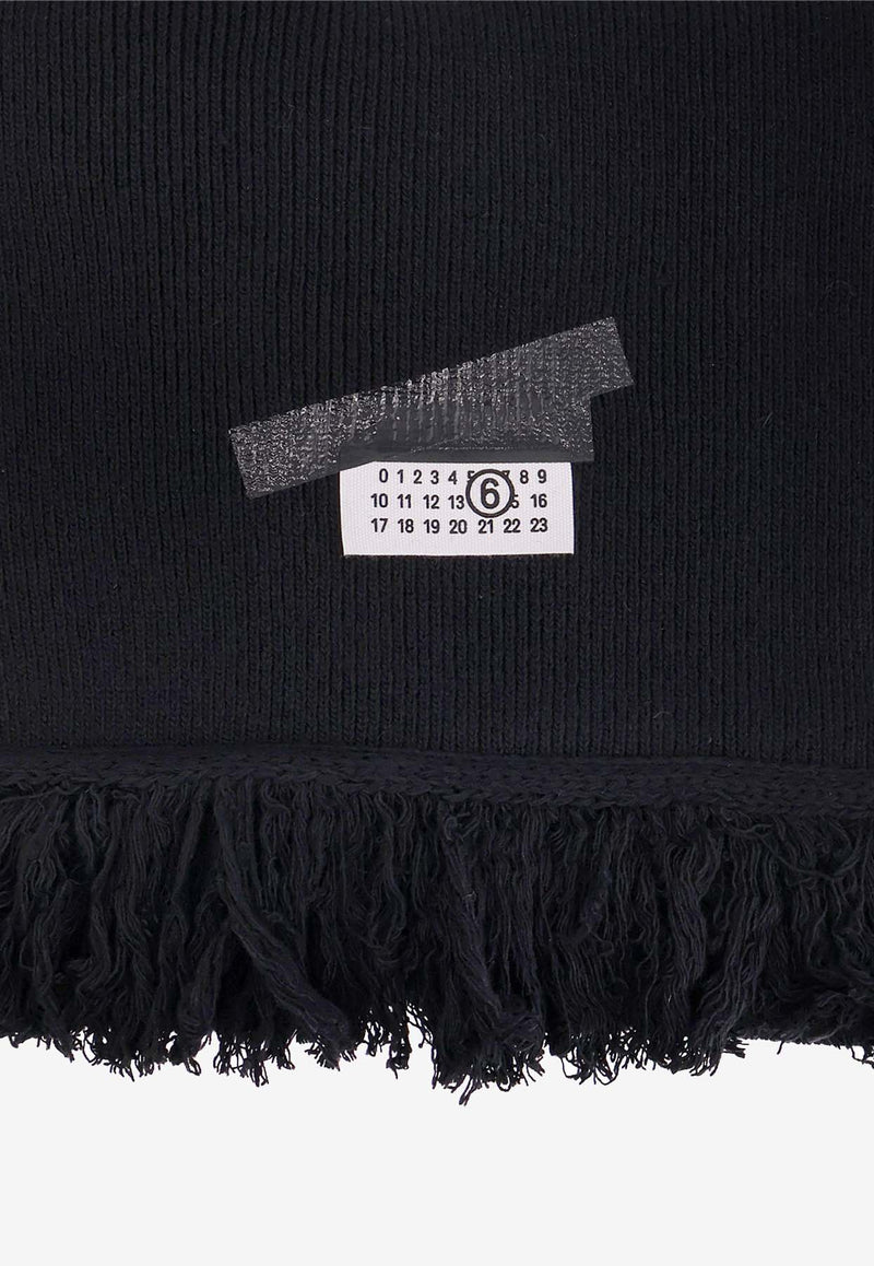 MM6 Maison Margiela Numeric Distressed-Effect Scarf Black SH2TE0004M13168900S_Black_29843990