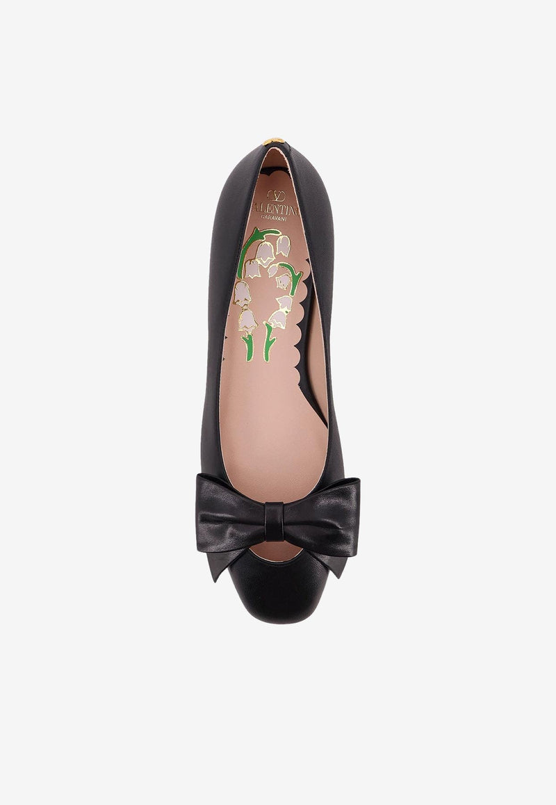 Valentino Bowow Leather Ballet Flats Black 7W2S0MS0DDT0NO_Black_29848086