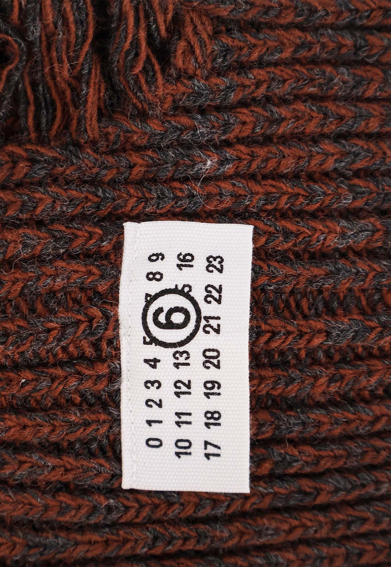 MM6 Maison Margiela Numeric Distressed Wool  Balaclava Brown SH2TB0005M13174961_Grey_29846049