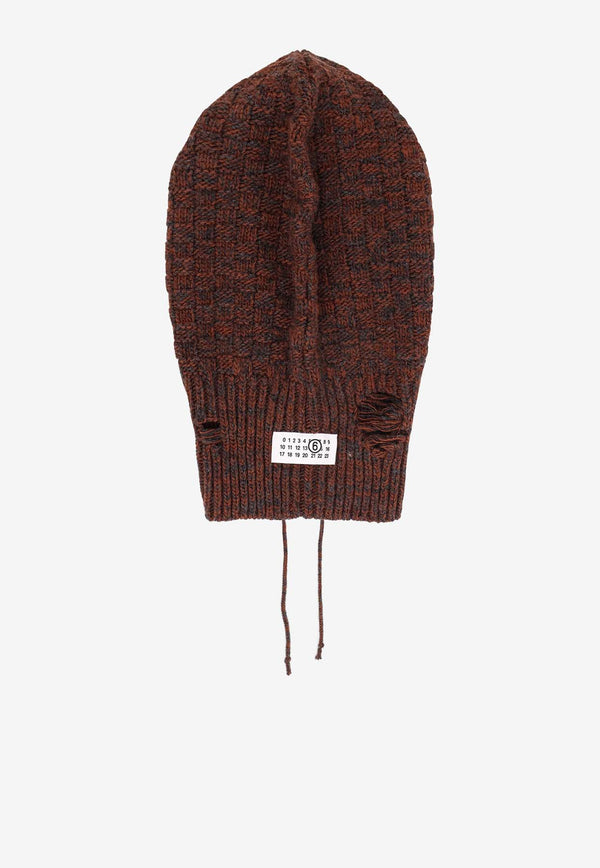MM6 Maison Margiela Numeric Distressed Wool  Balaclava Brown SH2TB0005M13174961_Grey_29846049