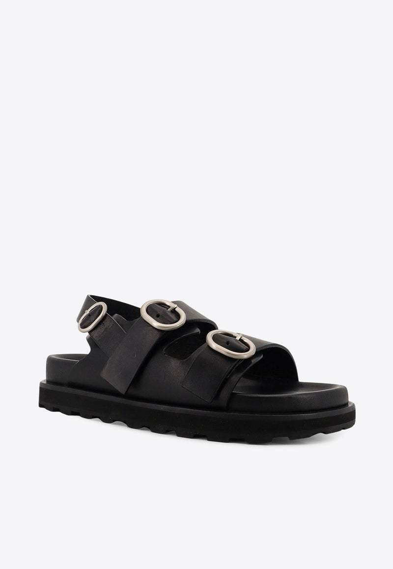 Jil Sander Buckled Leather Sandals Black J50WP0028P8169_001_Black_33081057