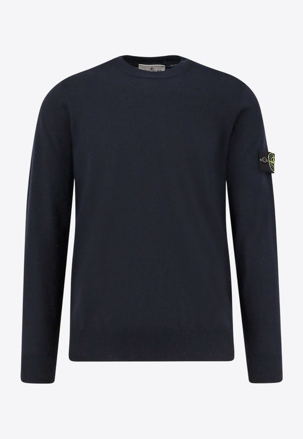 Stone Island Logo Patch Wool Sweater Blue K2S155100071S00C4V0020_Blue_29842945