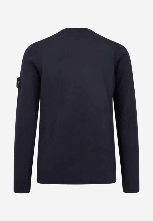 Stone Island Logo Patch Wool Sweater Blue K2S155100071S00C4V0020_Blue_29842945