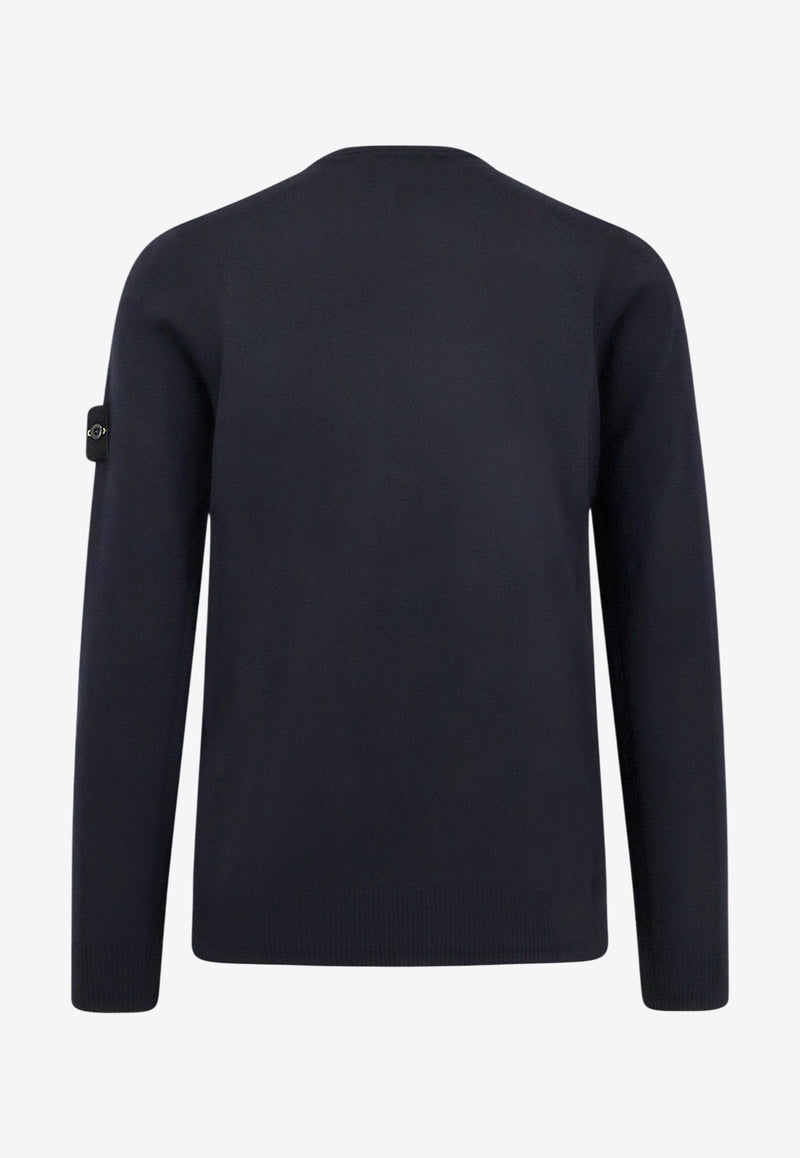 Stone Island Logo Patch Wool Sweater Blue K2S155100071S00C4V0020_Blue_29842945