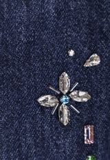 Self-Portrait Embellished Wide-Leg Jeans Blue AW25828PBLBLUE_Blue_29839919