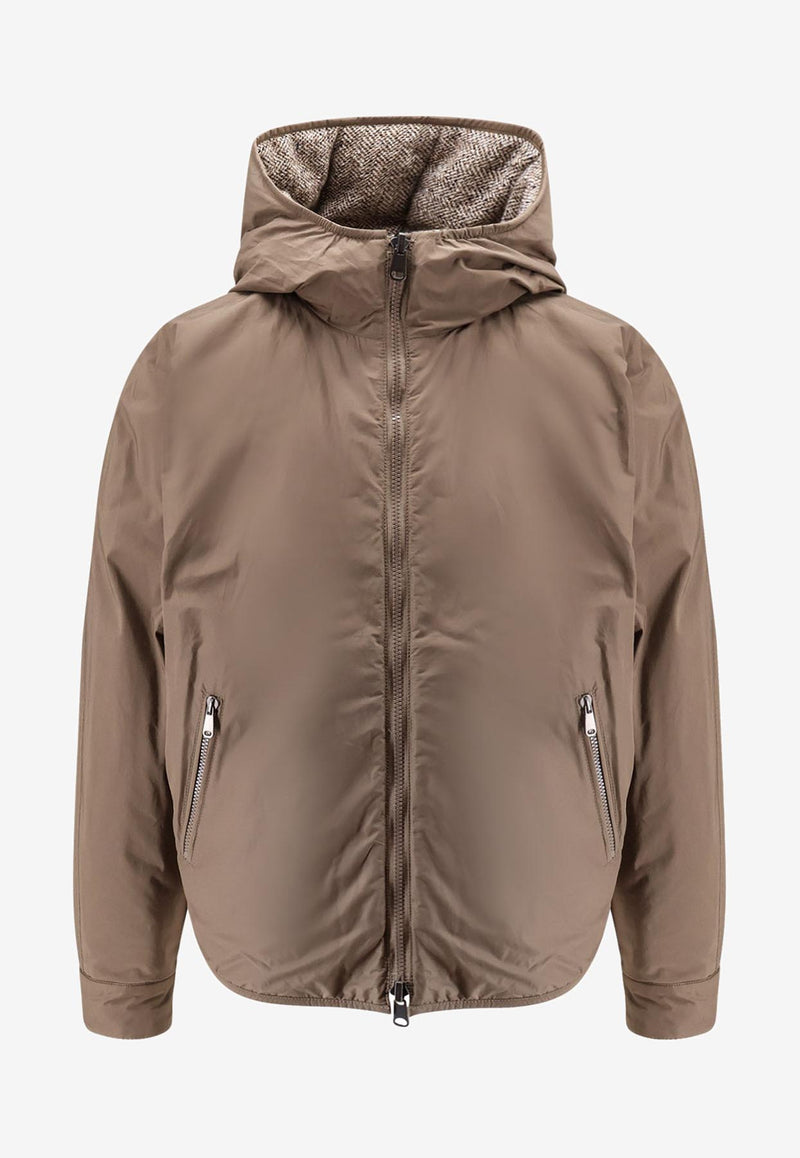 Brunello Cucinelli Reversible Wool and Silk Puffer Jacket Brown MG5307729C6286_OCRA/PANAMA/NERO_29840768