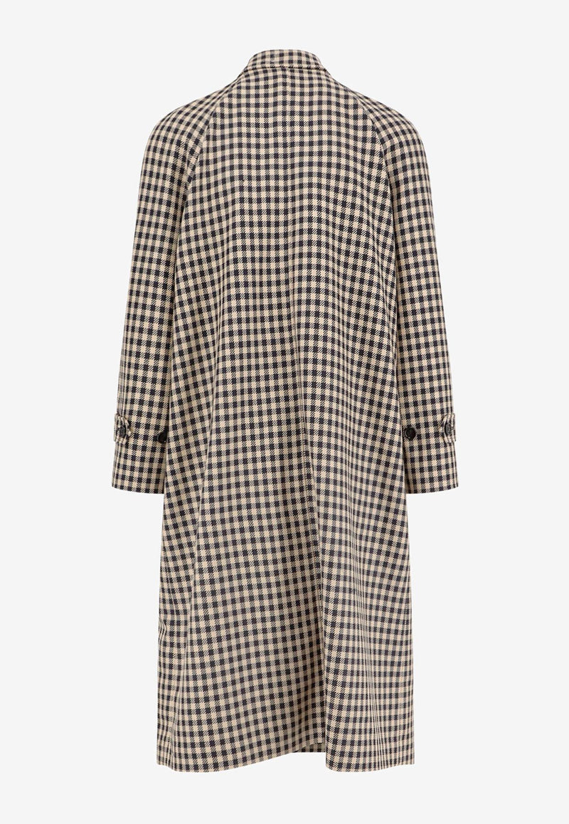 Valentino Gingham Check Single-Breasted Coat Multicolor 7V3CAK00AW6DYD_Grant beige/notte_29839416