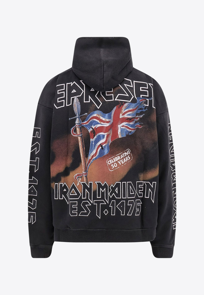 Represent X Steed Iron Maiden Printed Hoodie Multicolor MLM10057704_STAINED BLACK_29840189