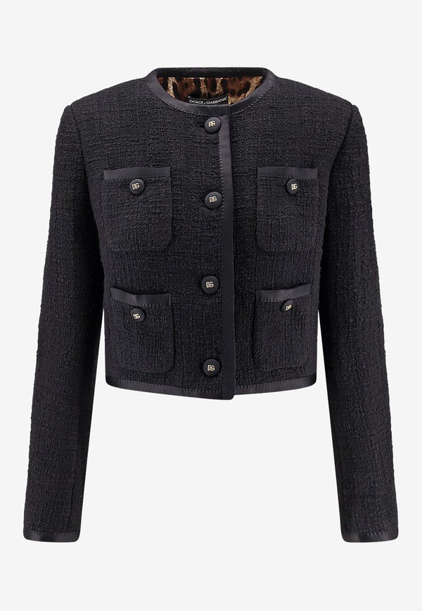 Dolce & Gabbana Cropped Buttoned Blazer Black F27GOTGDDBZN0000_Black_29842163