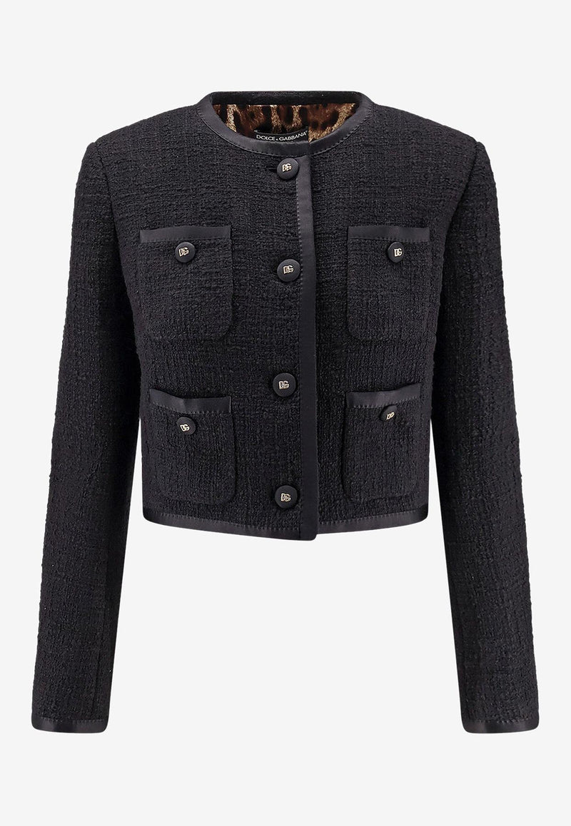 Dolce & Gabbana Cropped Buttoned Blazer Black F27GOTGDDBZN0000_Black_29842163