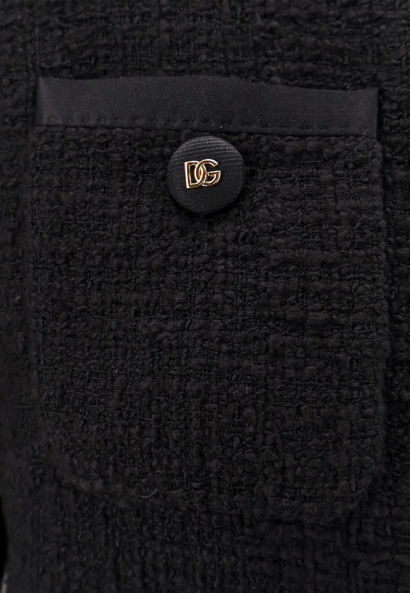 Dolce & Gabbana Cropped Buttoned Blazer Black F27GOTGDDBZN0000_Black_29842163