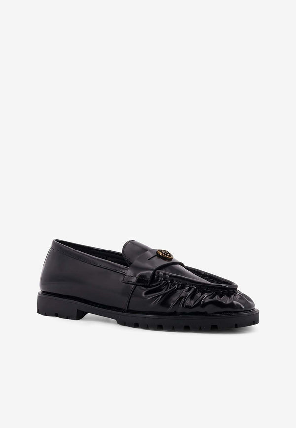 PINKO Nora Love Birds Leather Loafers Black SD0435P114Z99_Black_29840877