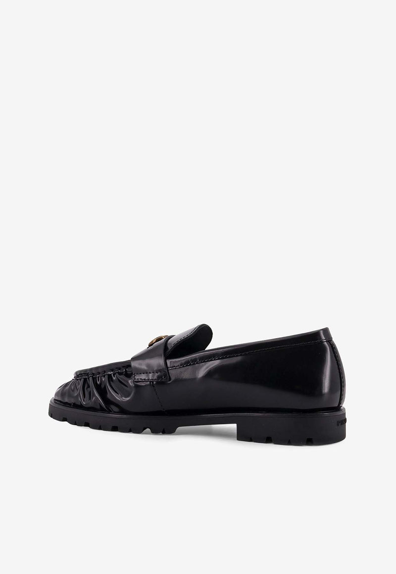 PINKO Nora Love Birds Leather Loafers Black SD0435P114Z99_Black_29840877