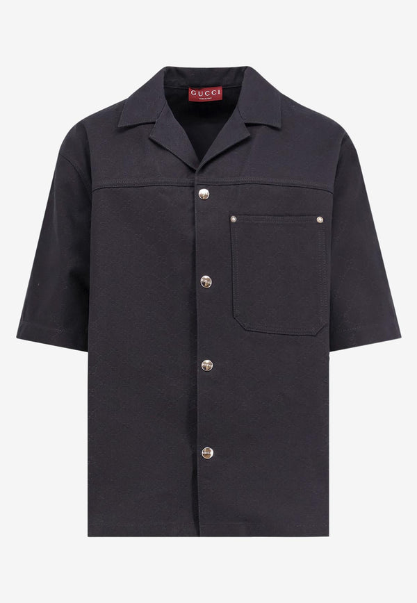 Gucci GG Jacquard Short-Sleeved Shirt Black 832581XDDCG1000_Black_29850616