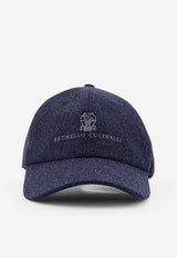 Brunello Cucinelli Logo Embroidered Wool Cap Navy M038P9850CPM26_BUIO GRIGIO_30012531