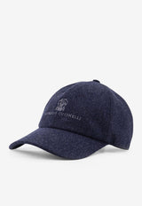 Brunello Cucinelli Logo Embroidered Wool Cap Navy M038P9850CPM26_BUIO GRIGIO_30012531