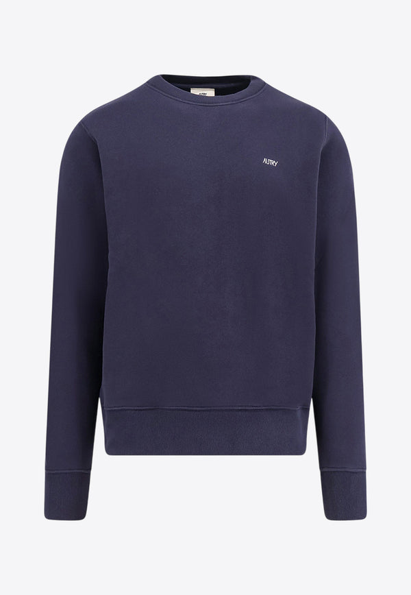 Autry Logo-Embroidered Crewneck Sweatshirt SWPMA1JBJERSEY BLUE_Blue_29847525