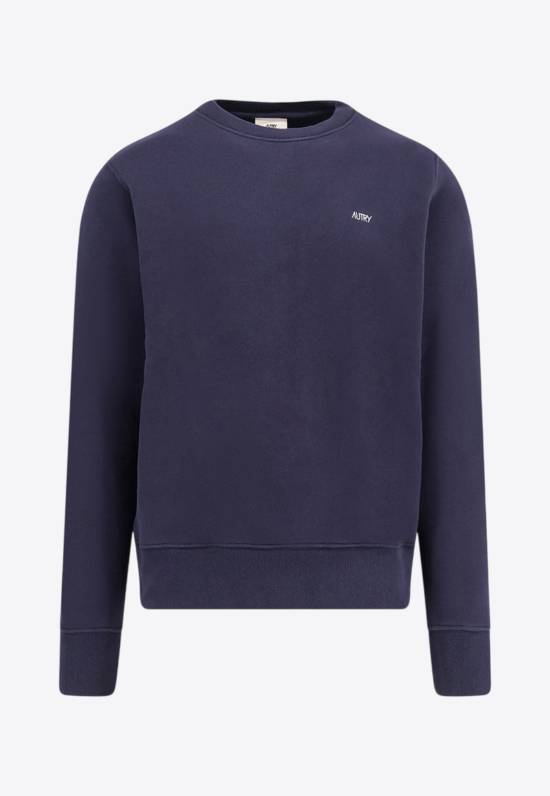 Autry Logo-Embroidered Crewneck Sweatshirt SWPMA1JBJERSEY BLUE_Blue_29847525