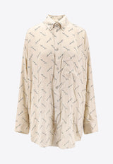 Balenciaga Logo Monogram Buttoned Shirt Beige 773300TRLB1_9711_Beige_32772833