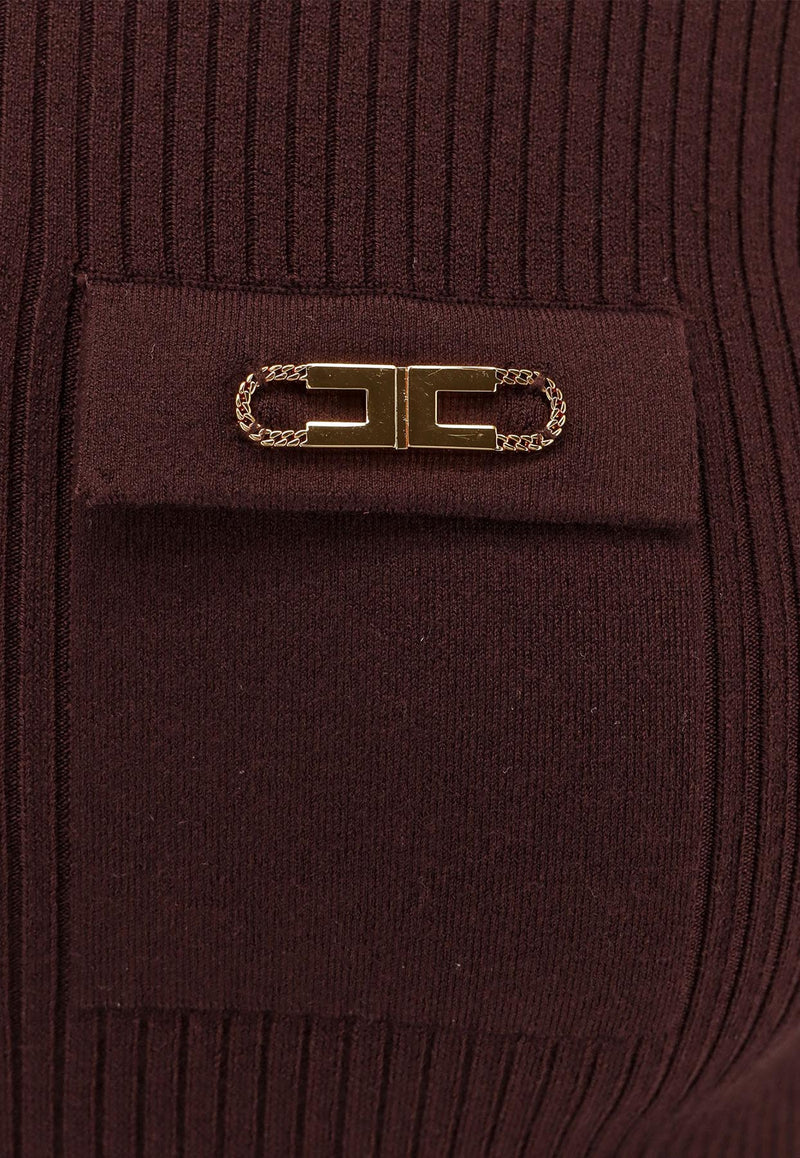Elisabetta Franchi Logo Plaque Turtleneck Sweater Merlot MK11B56E2EA4_Merlot_29842586