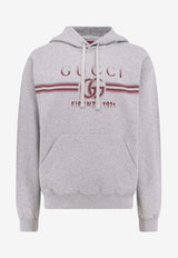 Gucci Faded Print Logo Drawstring Hoodie Gray 788771XJGKP1048_GREY MELANGE/RED_29850074