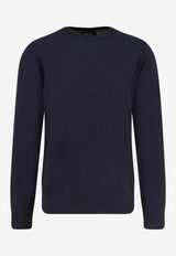 Hugo Boss Wool and Silk Crewneck Sweater Navy 50544808404_Blue_30008521