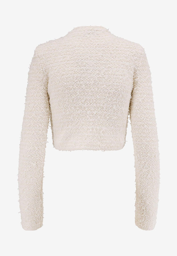 Self-Portrait Embellished Cropped Cardigan Cream AW25028JCCREAM_White_29844989