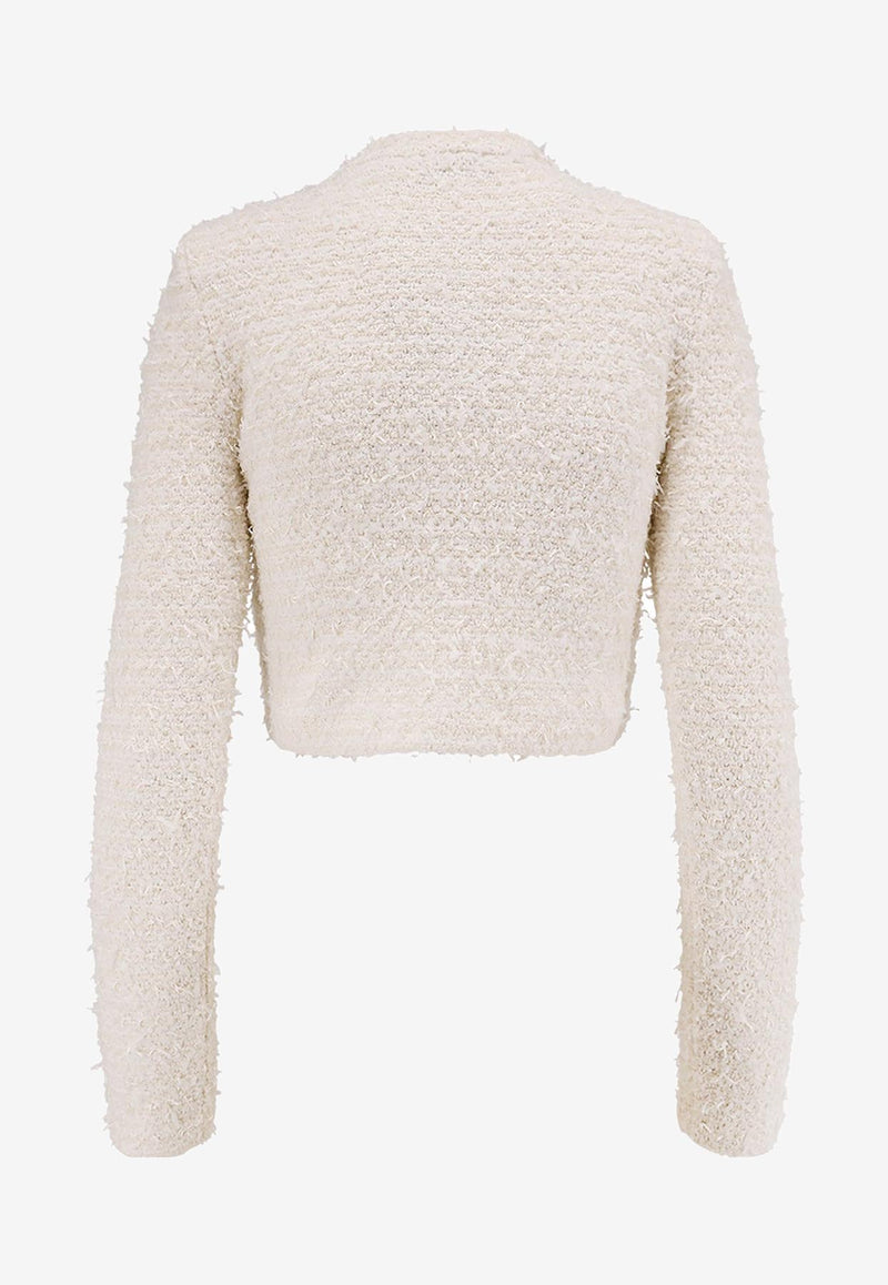 Self-Portrait Embellished Cropped Cardigan Cream AW25028JCCREAM_White_29844989