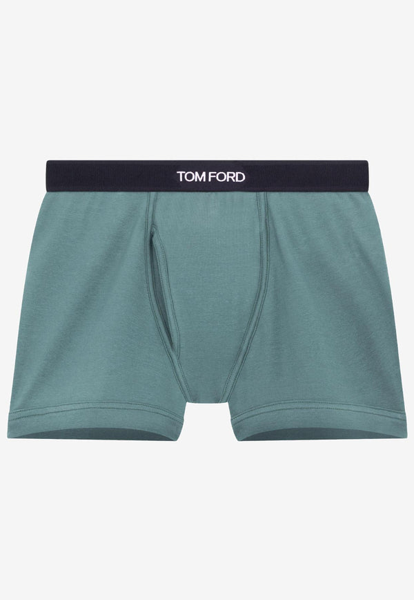 Tom Ford Logo-Waistband Boxers Teal T4LC31040424_TEAL_29848909