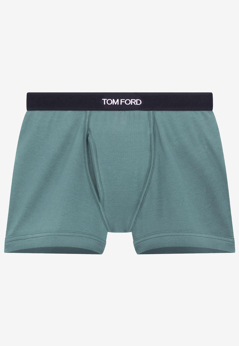 Tom Ford Logo-Waistband Boxers Teal T4LC31040424_TEAL_29848909